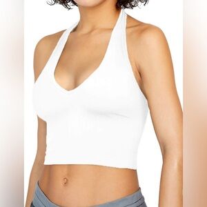 Halter Crop Tops for Women V Neck